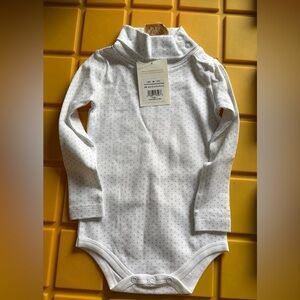 The Beaufort Bonnet Company White Long-Sleeve Dot Baby One-Piece
